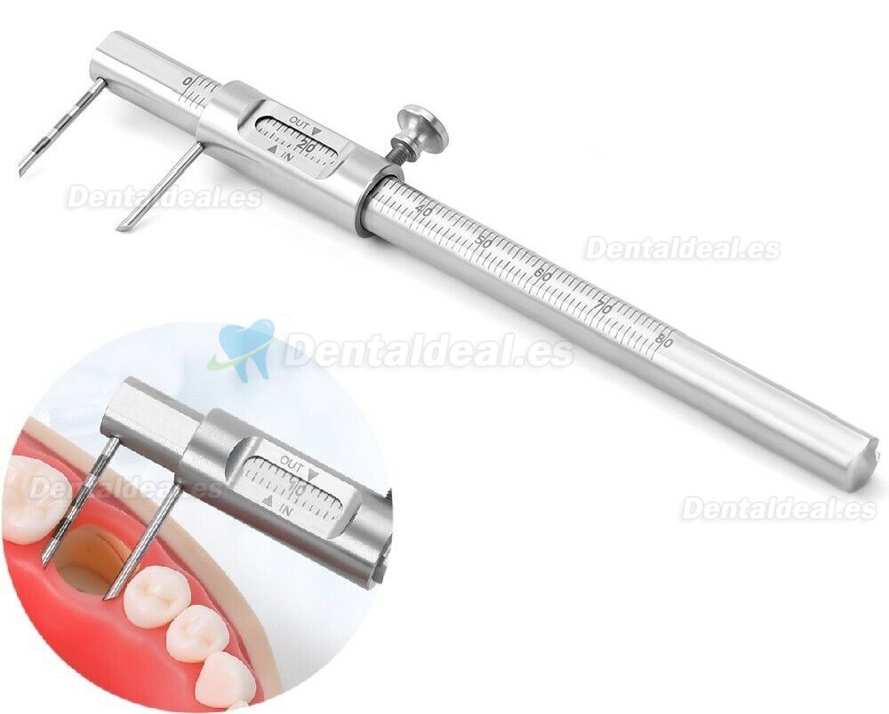 Calibre Dental Ortod&oacute;ntico Deslizante 0-80 mm Medidor para Implantes con Escala